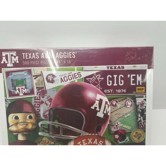 Texas A&M Aggies 500 Piece Puzzle 24"x18" Gig'Em Stadium Helmet Football A4 - Picture 2 of 9